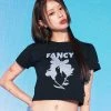 Best Sellers [NASTY FANCY CLUB] Summer 22 BOLD FLOWER CROP TEE (BLACK)_F22QB454
