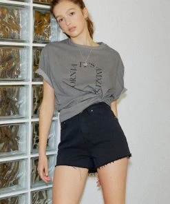 [ONNE] SS 22 Distressed Denim Shorts - Black Best Sellers