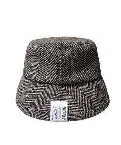 Best Sellers [SLEEPY SLIP] Seasonless BD HERRINGBONE BLACK BUCKET HAT