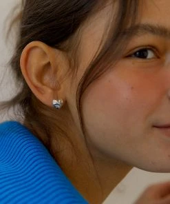 [MIDNIGHT MOMENT] Seasonless Bumpy Mini Love Earring - Silver Best Sellers