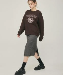 [LARTIGENT] Winter 21 CUTTING LONG SKIRT(CHARCOAL)