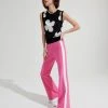 Best Sellers [WONDER VISITOR] SS 22 Two-tone Semi Boots Cut Trackpants [Pink]