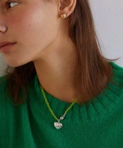 [MIDNIGHT MOMENT] Seasonless Magnet Love Green Necklace