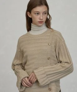 Best Sellers [JOORTI] SS 22 J872 Roll Up Button Knit (beige)