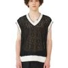 [LECYTO] Summer 22 V-NECK SMOCK PUNCHING VEST_(BLACK) Best Sellers
