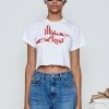 [MAKEATOAST] SS 22 CROP LOGO T-SHIRTS WHITE&RED