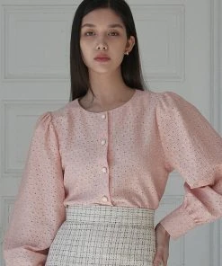 [JOORTI] SS 22 J913 Laced Round Blouse (pink) Best Sellers