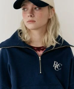 Best Sellers [ROCCI ROCCI] Summer 22 RCC Half Zipup Sweatshirt (NAVY)