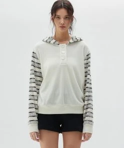 [LARTIGENT] SS 22 STRIPE HOODIE(IVORY) Best Sellers