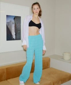 Best Sellers [ONNE] SS 22 Check Lounge Pants - Aqua Green