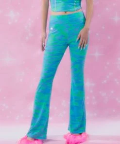 Best Sellers [EXPIRED GIRL] SS 22 Wavy Rhinestone Pants BLUE GREEN
