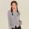 [AQOSTUDIOSPACE] SS 22 AQO BEAR ROUND NECK CARDIGAN GREY