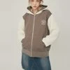 Best Sellers [LARTIGENT] Winter 21 KNIT HOOD ZIP-UP(BROWN)
