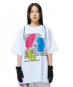 Best Sellers [FEVERTIME] SS 22 Convergence Graphic Short-sleeved T-shirt White