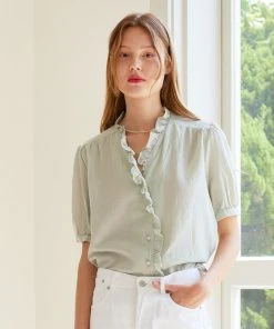 [ANEDIT] Summer 22 Half Puff Frill Blouse_MT Best Sellers