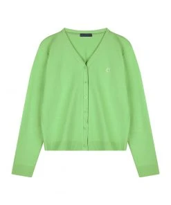 [HARDCORE HAPPINESS] SS 22 LOGO BASIC CARDIGAN Light Green