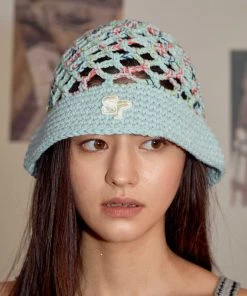 [SPARKLING PIECE] Seasonless NET BUCKET-HAT SKY BLUE Best Sellers