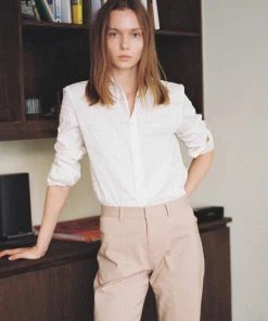 [LO AXUAL] SS 22 WRINKLED STRIPE SHIRT