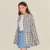 [AQOSTUDIOSPACE] SS 22 AQO BEAR CHECK SHIRTS SKYBLUE