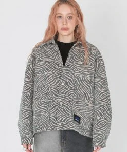 Best Sellers [SSERPE] SS 22 Zebra Trucker Jacket Khaki