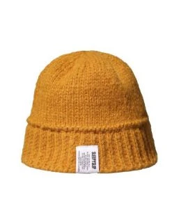 [SLEEPY SLIP] Seasonless ALPACA KNIT MUSTARD BUCKET HAT