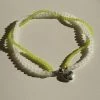[MIDNIGHT MOMENT] Seasonless Twist Necklace - White And Green Best Sellers