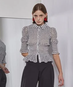 [FABERFINGER] Summer 22 Smoke Banding Blouse (Black)