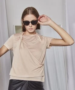 [FABERFINGER] Summer 22 Layered Strap T-shirt (Beige) Best Sellers