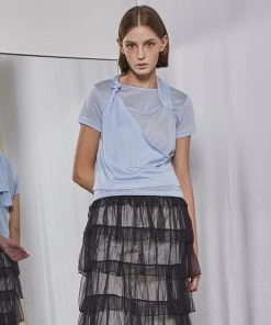 [FABERFINGER] Summer 22 Layered Strap T-shirt (Blue)