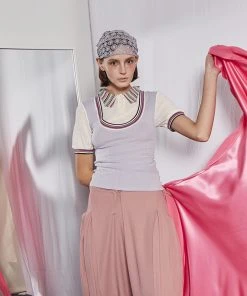 [FABERFINGER] Summer 22 Stripe Pattern Collar T-shirt