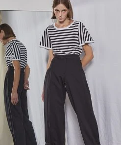 [FABERFINGER] Summer 22 Stripe Bell Sleeve T-shirt (Black) Best Sellers