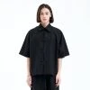 [LA MER MA MAISON] Summer 22 BUTTON COVER LINEN SHIRT BLACK Best Sellers