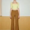 [ONNE] SS 22 Front-Slit Flared Dobby Pants - Brown Best Sellers