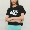 [ROCCI ROCCI] Summer 22 Fluffy Lump Crop T-shirt (BLACK)
