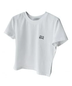 JULIE BEANS Best Sellers [JULYE HAN] SS 22 Basic Silk Blended Crop Top - White