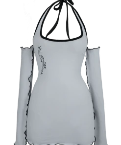 [GANGYOUNG] SS 22 GREY HALTER MINI DRESS Best Sellers