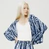 [YOUTHKREW] SS 22 RINA TIE DYE PLEATS HOOD ZIP UP-NAVY Best Sellers