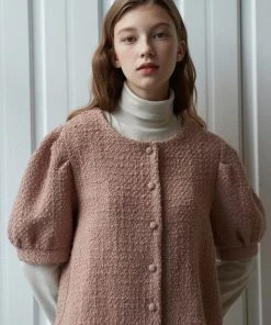 [JOORTI] SS 22 J891 Puff-short Sleeve Blouse (pink)