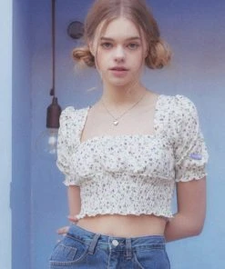 [MOONFAIRY] SS 22 FLORRY PUFF BLOUSE-IVORY