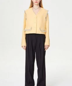 Best Sellers [OUTXO] Summer 22 JADE TWEED JACKET YELLOW