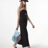 Best Sellers [LO AXUAL] Summer 22 HALTER NECK SHIRRING DRESS_BLACK