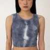 Best Sellers [ACHO] Summer 22 Tie-dye Unbal Crop Sleeveless_Deep Blue