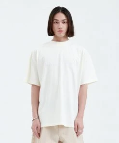 [LA MER MA MAISON] Summer 22 FLOCKING LOGO HALF-T CREAM Best Sellers