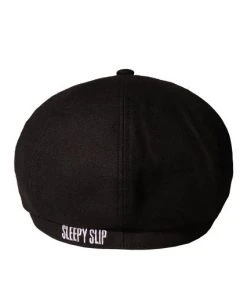 [SLEEPY SLIP] Seasonless LINEN SIGNATURE BLACK NEWSBOY CAP Best Sellers