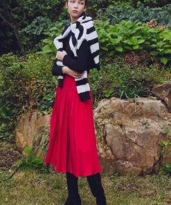 [SORRY TOO MUCH LOVE] FW 21 Flared Pleated Skirt_Red Best Sellers