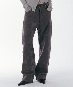 Best Sellers [SETUP EXE] SS 22 Tie-dye Buckle Cotton Pants [Brown]