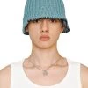 Best Sellers [LECYTO] Seasonless SMOCK PAPER KNIT BUCKET HAT_(BLUE)