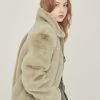 Best Sellers [LARTIGENT] Winter 21 COLLAR FUR JACKET(KHAKI)