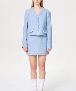 Best Sellers [OUTXO] SS 22 JADE-TWEED-SKIRT