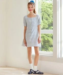 Best Sellers [ANEDIT] Summer 22 Square Neck Mini Dress_BL